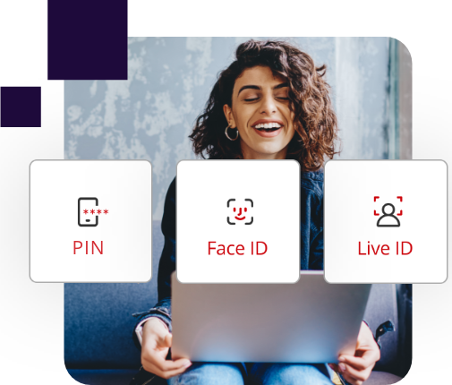 transactional authentication. pin. live id. face id