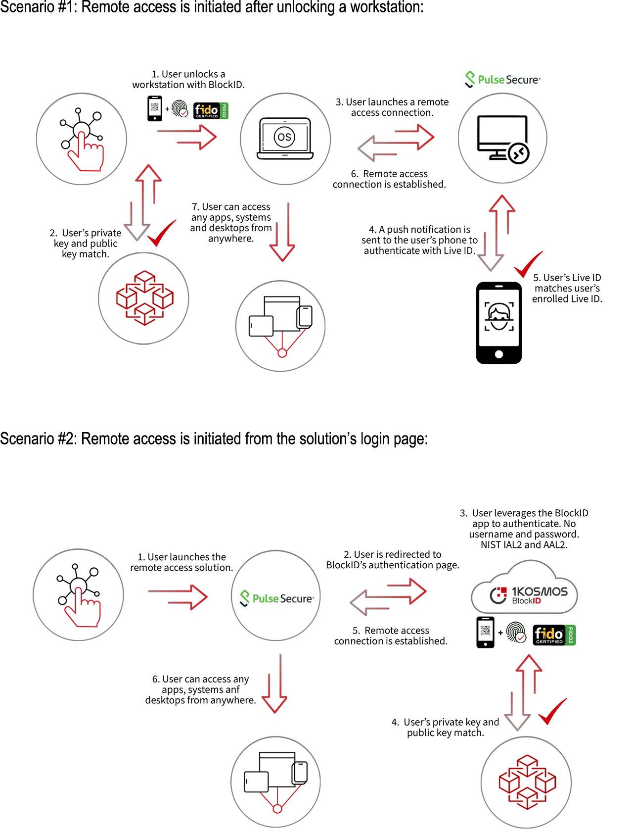 pulse secure diagram scenario 1 and 2