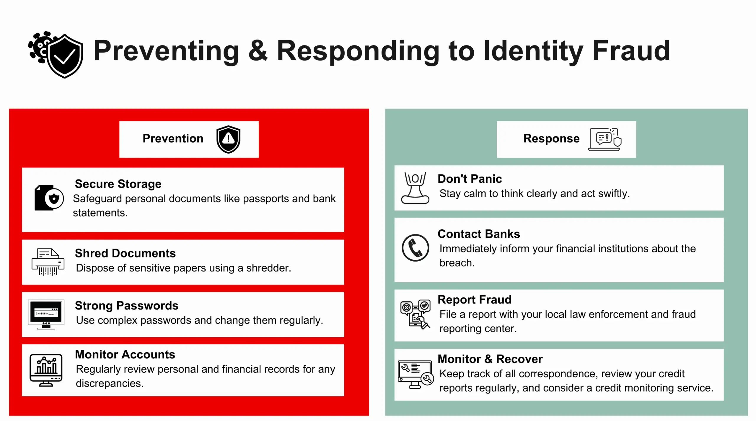 Preventing and Responding to Identity Fraud chart